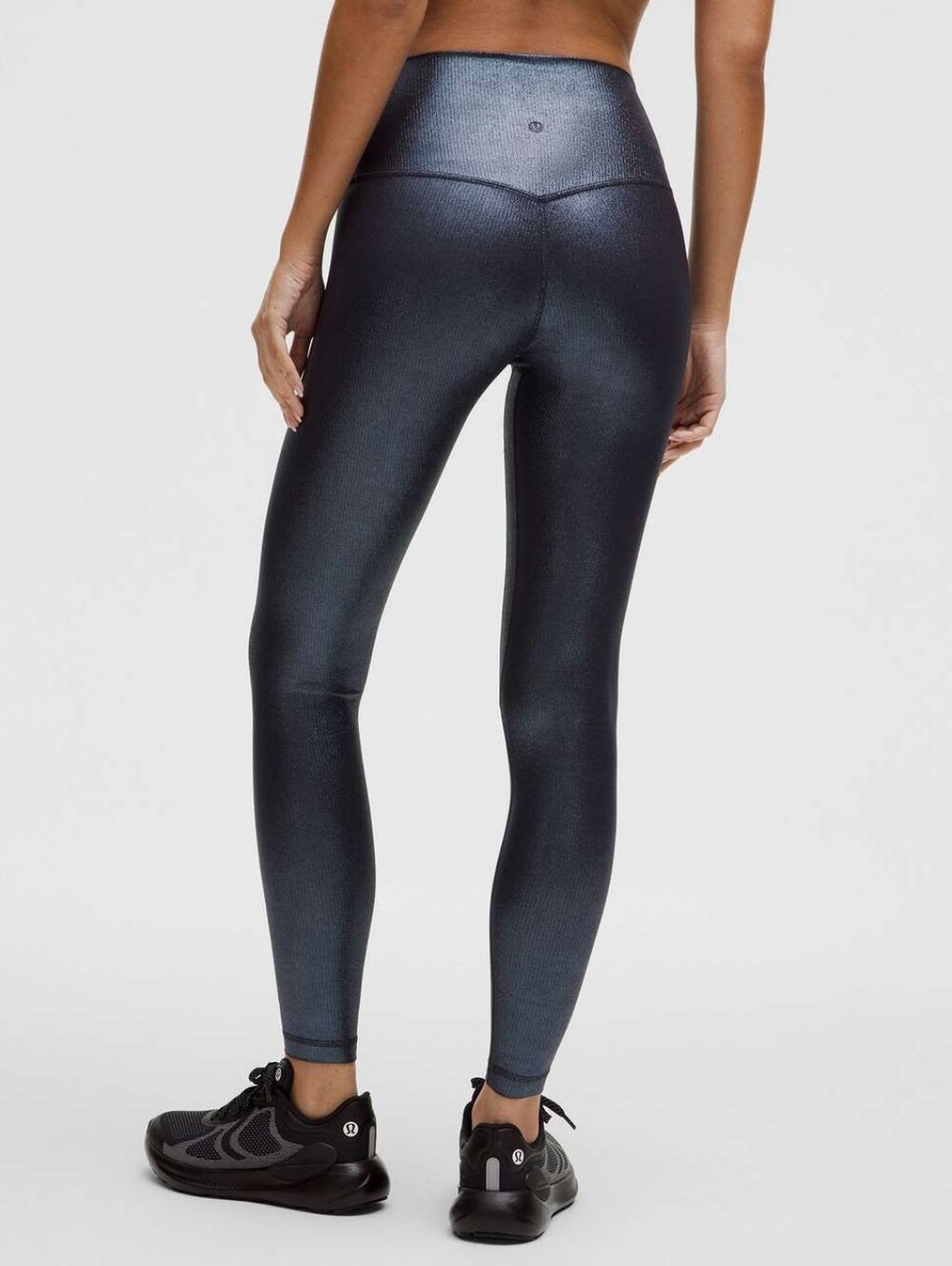 Lululemon Align High-Rise Ribbed Pant 28" *Shine Radiate Foil Print Black Night